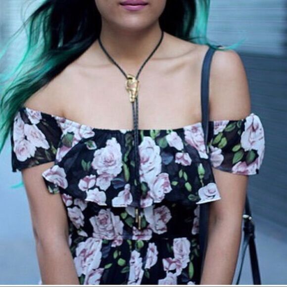 Lucy Paris Floral Off Shoulder Mini Dress New! Med - Picture 6 of 11